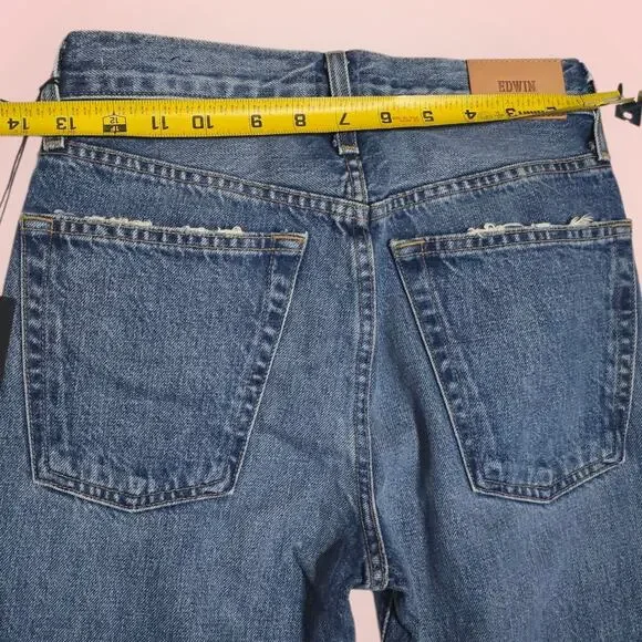 Edwin Jeans Chrissy Rumour Wide Flare Mid-Rise Denim Size 24 NWT Women - Picture 11 of 12